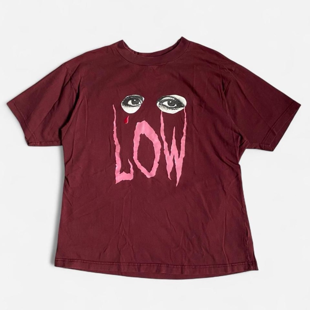 Diesel eyes low print Burgundy mens tee